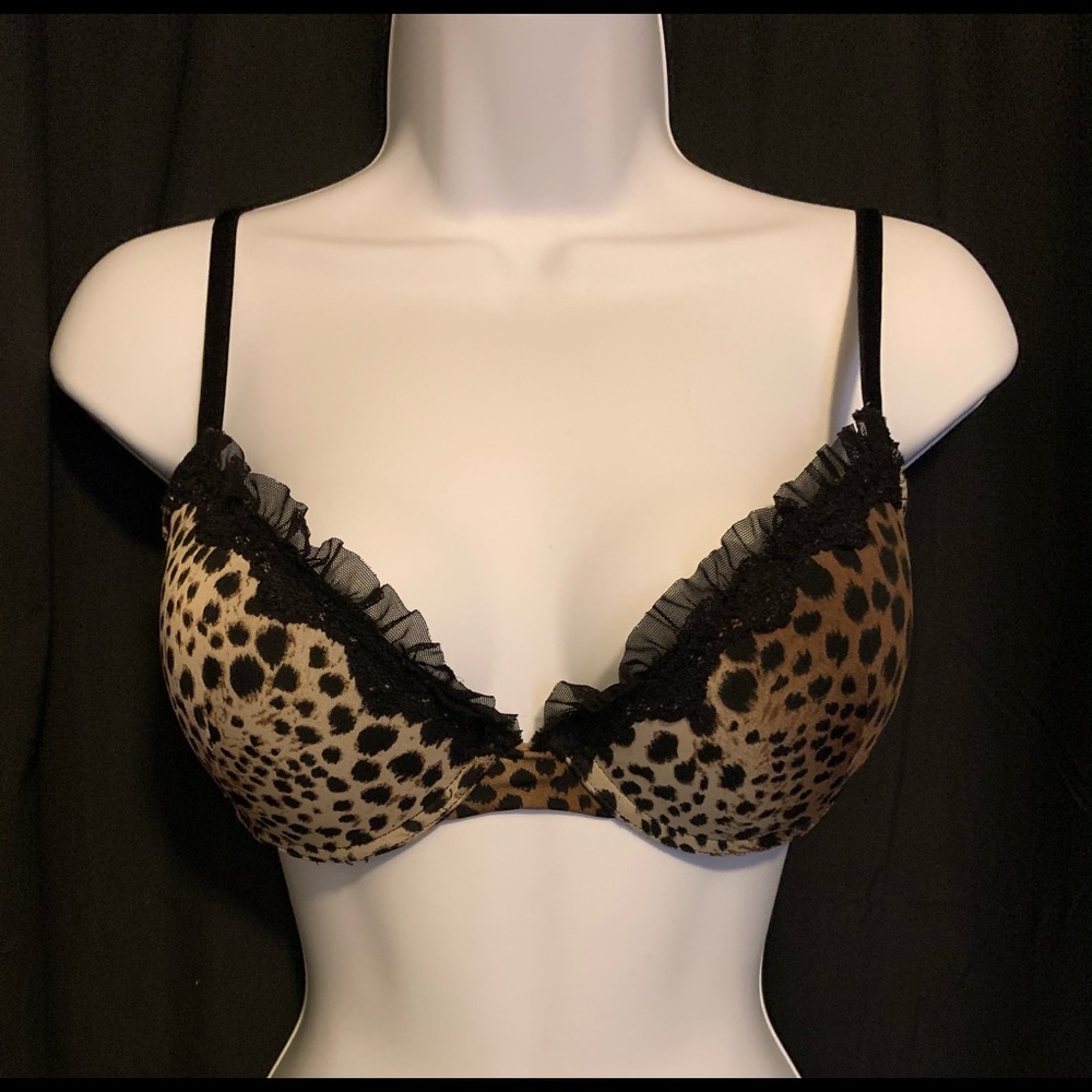 Leopard print push up bra